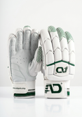 White Green Hexagonal Pattern Batting Gloves