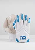 White Blue Wicketkeeping Gloves