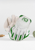 White Green Wicketkeeping Gloves