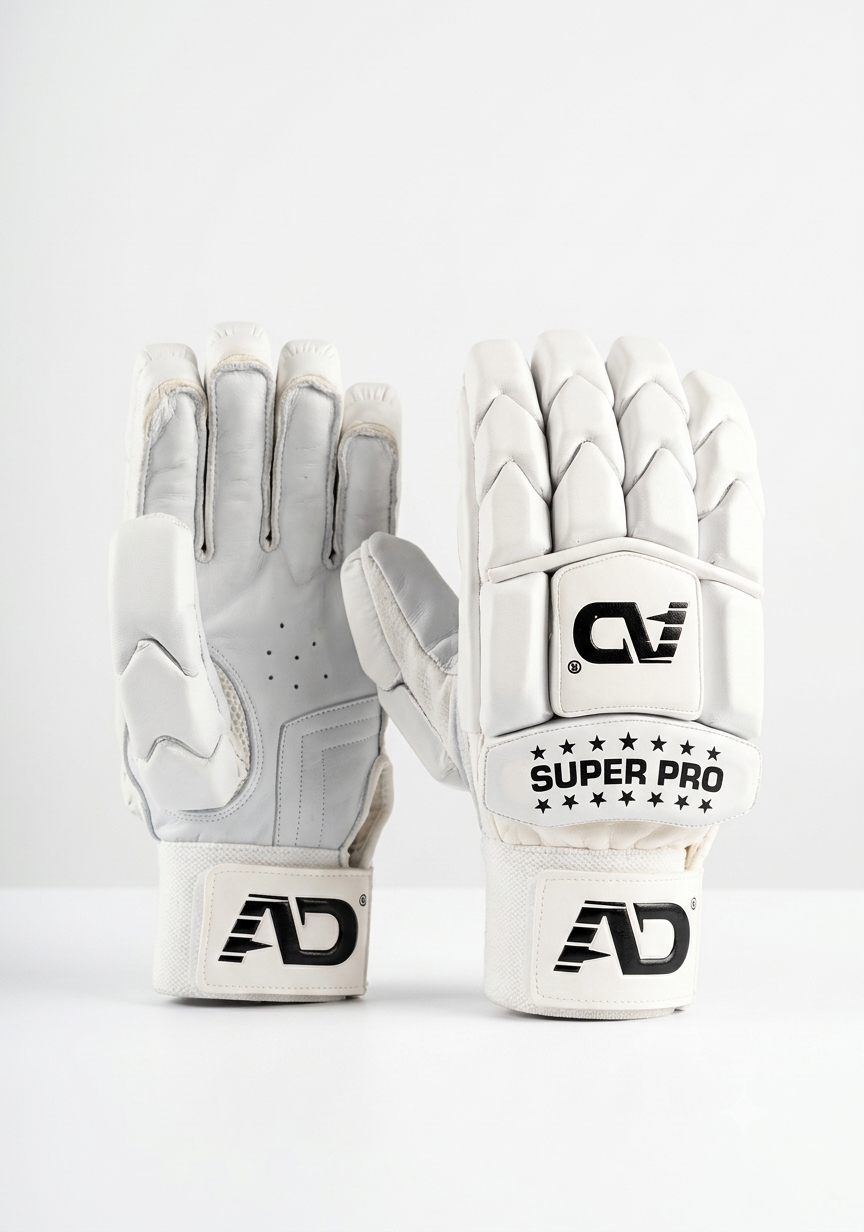 White Super Pro Batting Gloves
